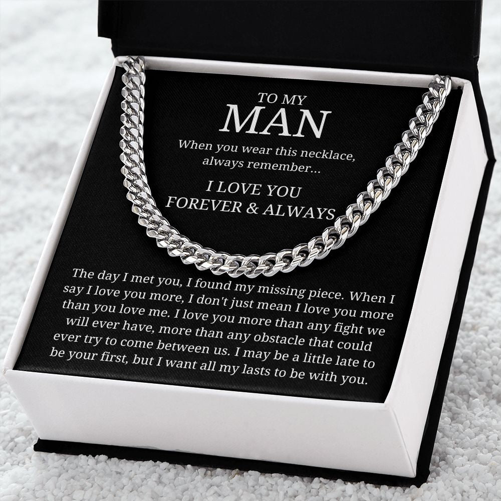 My Missing Piece - Length Adjustable Cuban Link Chain For Husband/Soulmate/Boyfriend