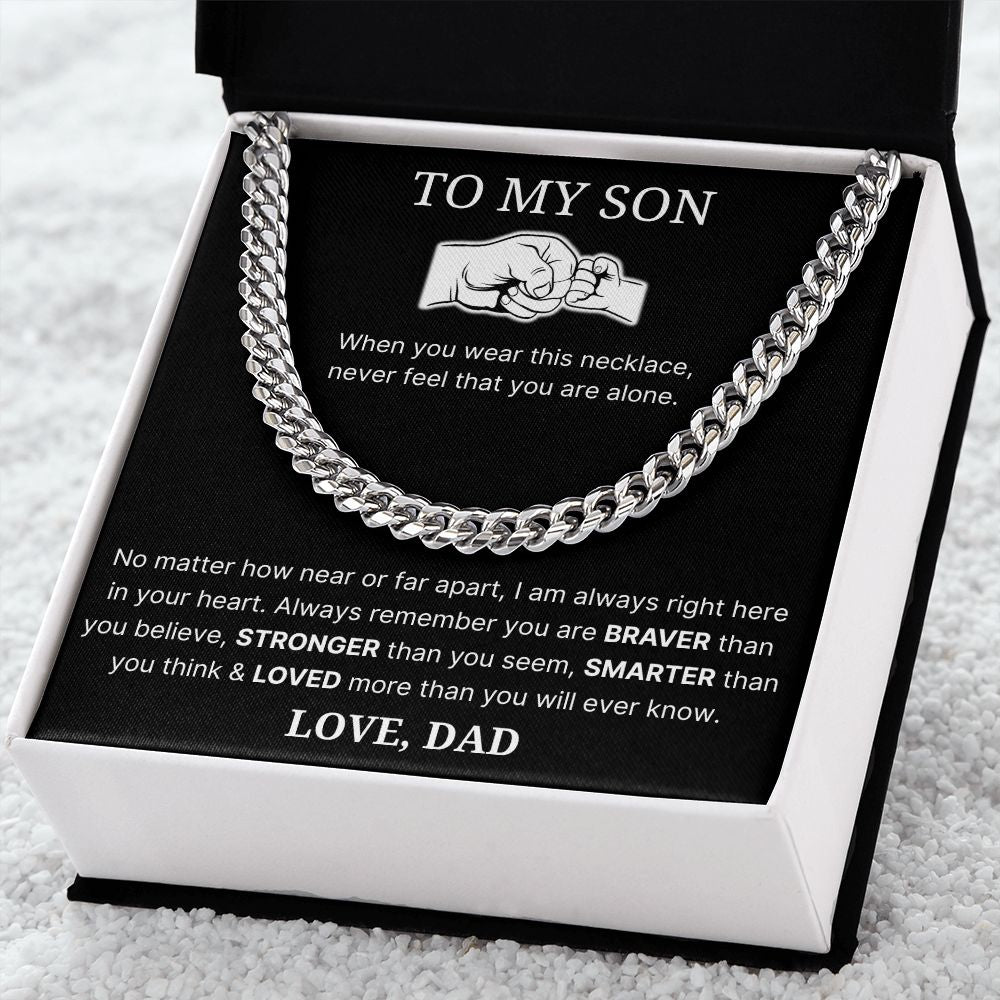 No Matter How Near Or Far Apart - Length Adjustable Cuban Link Chain For Son