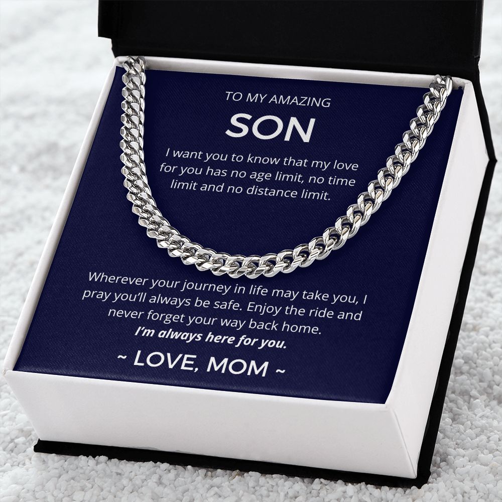I Pray You'll Always Be Safe - Length-Adjustable Cuban Link Chain For Son