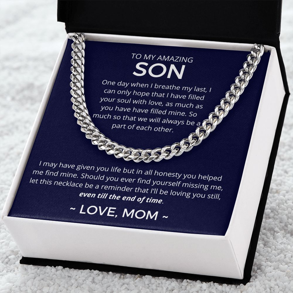 Even Till The End Of Time - Length-Adjustable Cuban Link Chain For Son