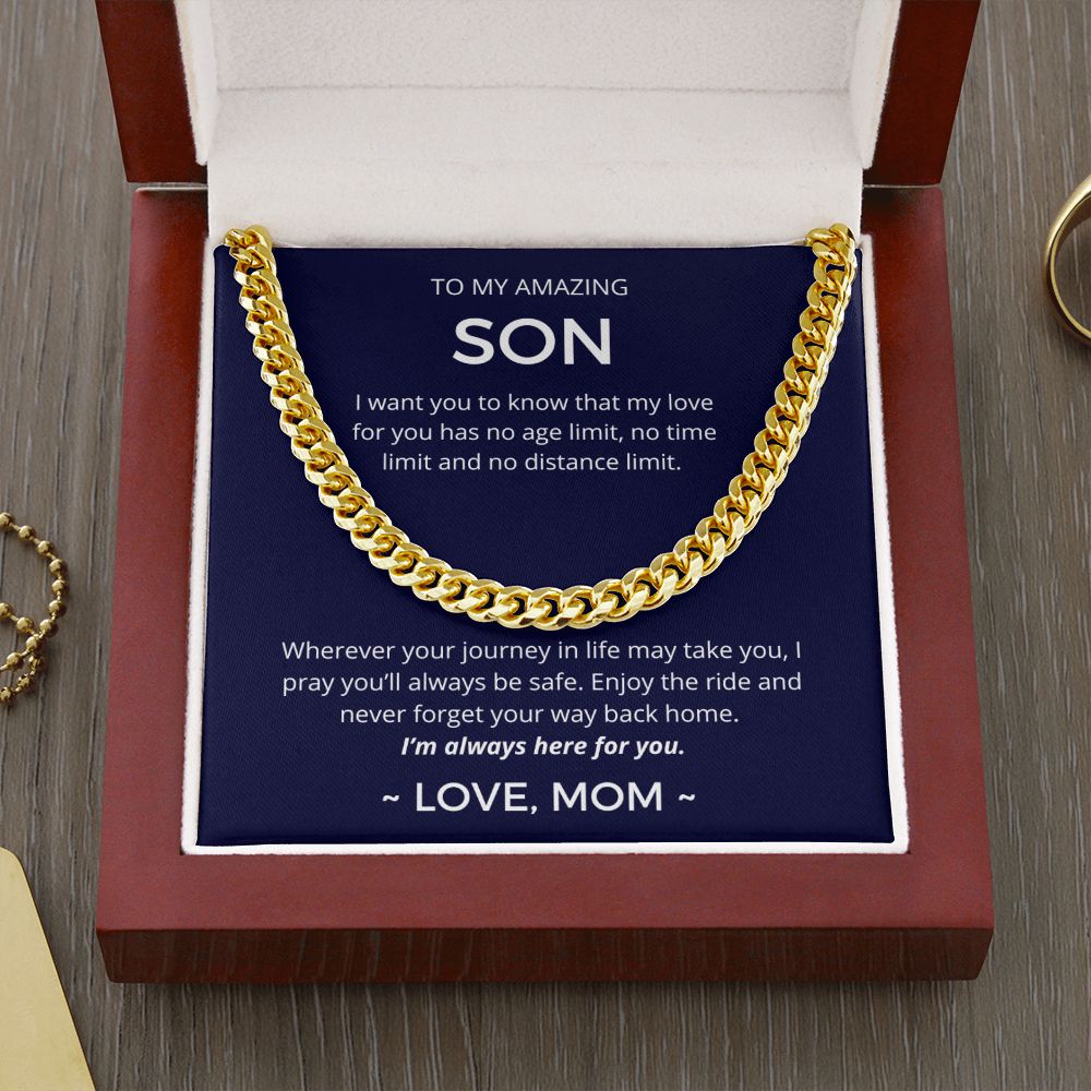 I Pray You'll Always Be Safe - Length-Adjustable Cuban Link Chain For Son