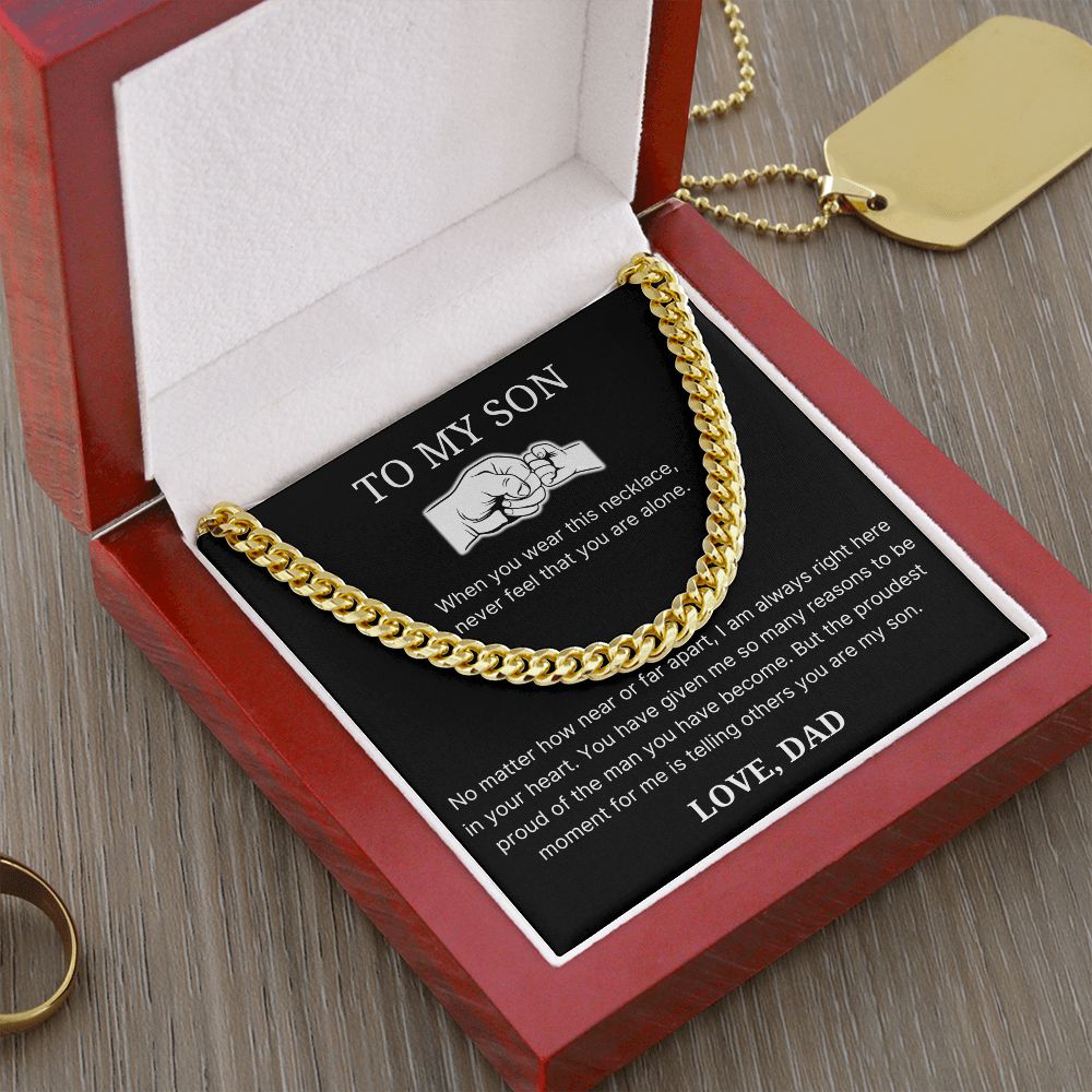 Proud Of The Man You Have Become - Length Adjustable Cuban Link Chain For Son