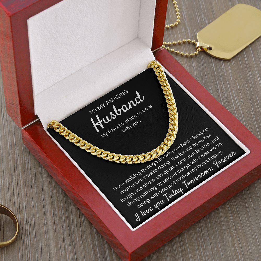 Being With You - Length Adjustable Cuban Link Chain For Husband