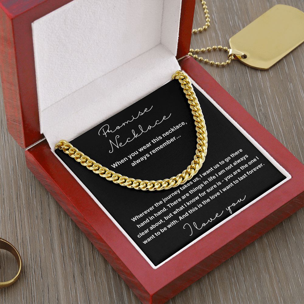 Hand In Hand - Length Adjustable Cuban Link Chain For Your Husband/Soulmate/Boyfriend