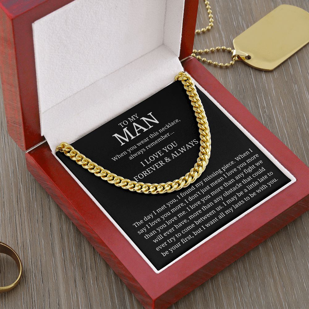 My Missing Piece - Length Adjustable Cuban Link Chain For Husband/Soulmate/Boyfriend