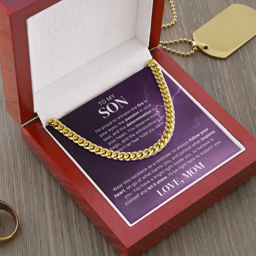 Let Your Light Shine - Length Adjustable Cuban Link Chain For Son