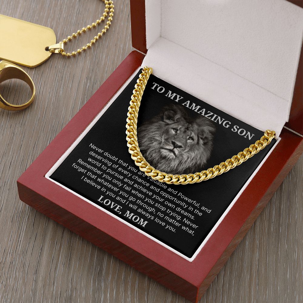 Never Doubt - Length Adjustable Cuban Link Chain For Son