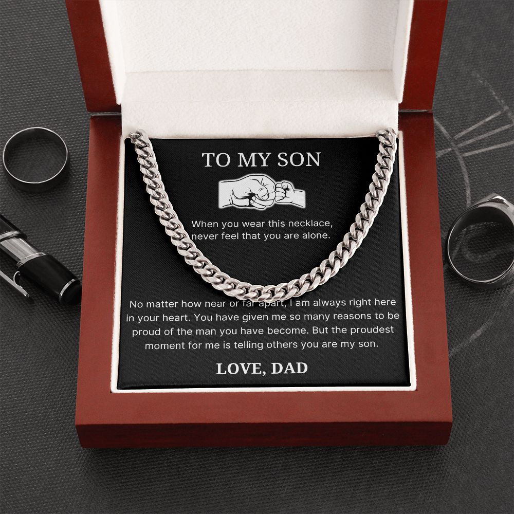 Proud Of The Man You Have Become - Length Adjustable Cuban Link Chain For Son