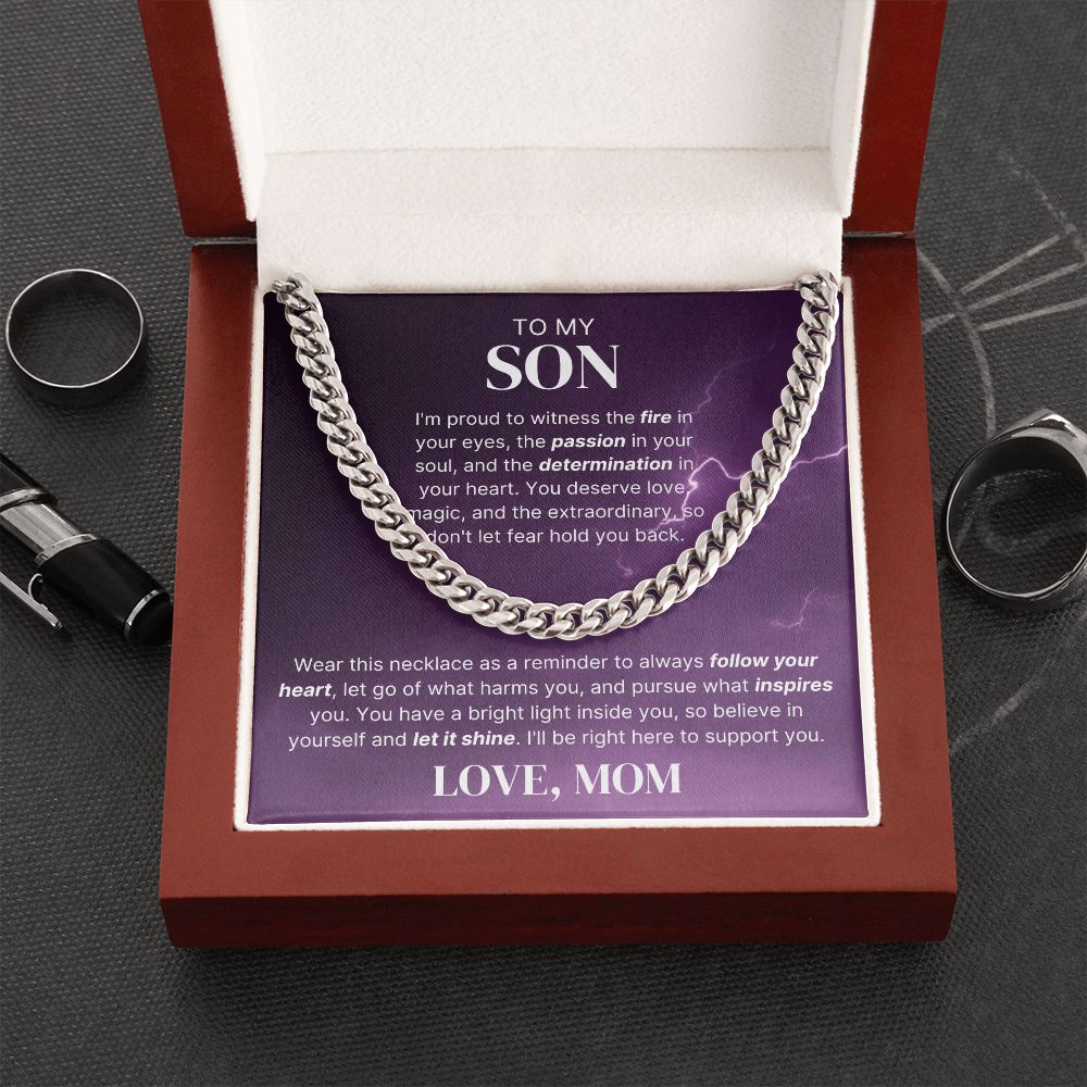 Let Your Light Shine - Length Adjustable Cuban Link Chain For Son