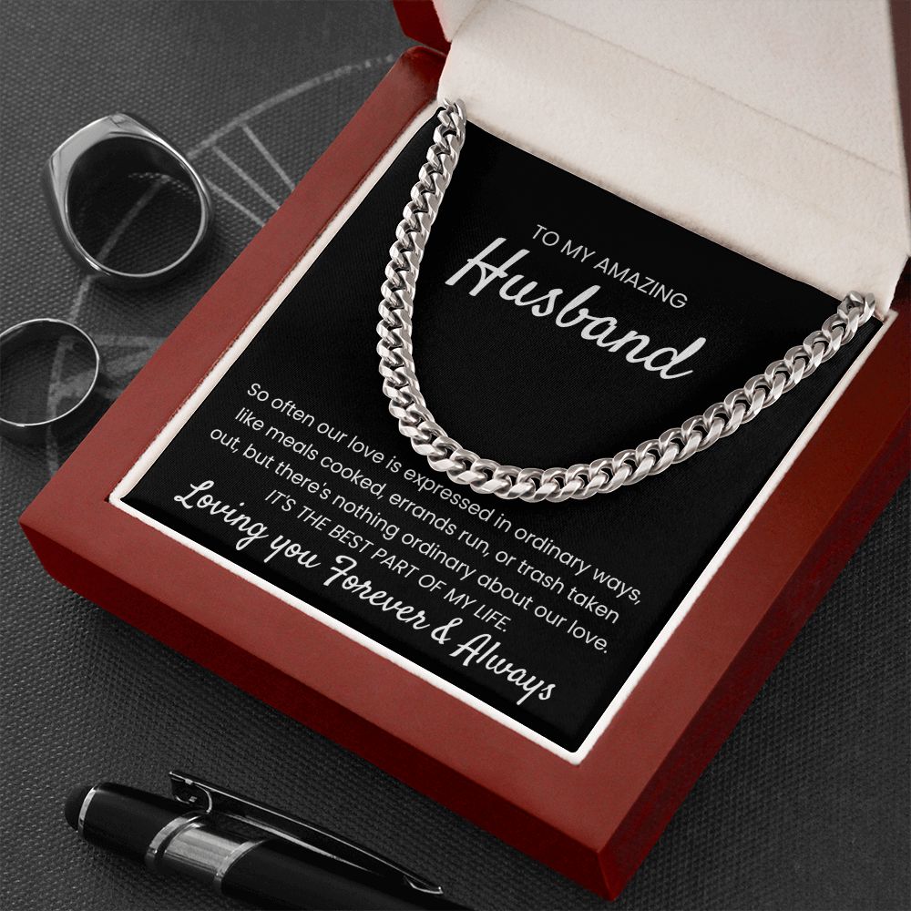 Nothing Ordinary About Our Love - Length Adjustable Cuban Link Chain For Husband
