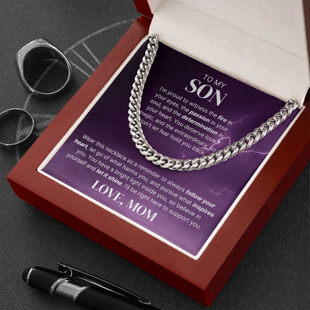 Let Your Light Shine - Length Adjustable Cuban Link Chain For Son