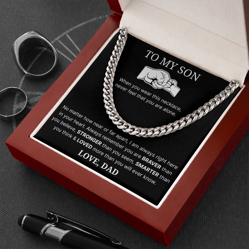 No Matter How Near Or Far Apart - Length Adjustable Cuban Link Chain For Son