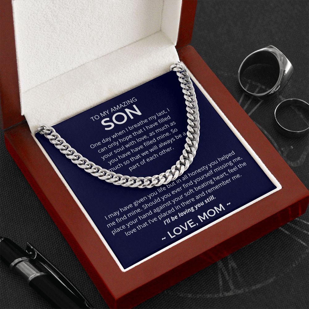 Always A Part Of Each Other - Length-Adjustable Cuban Link Chain For Son