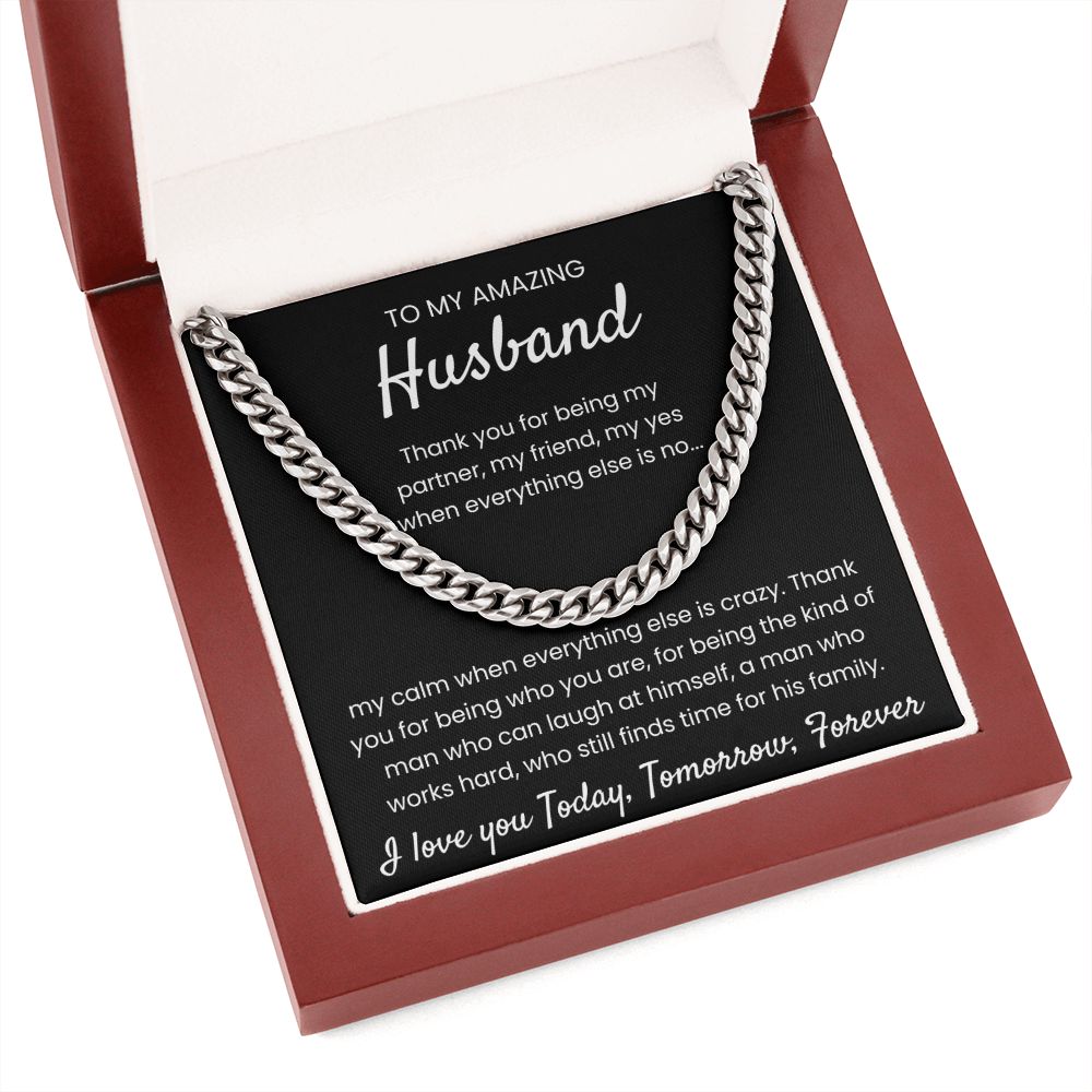 Today, Tomorrow, Forever - Length Adjustable Cuban Link Chain For Husband