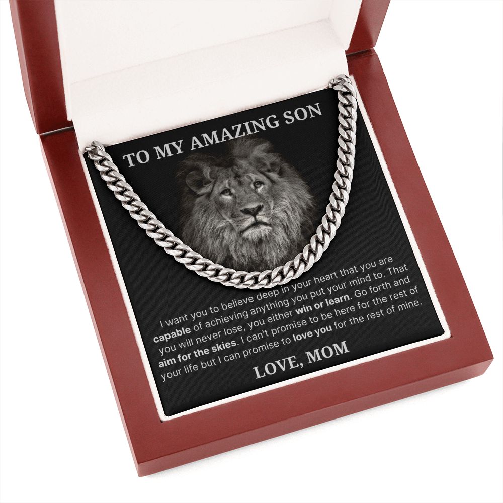 Believe - Length Adjustable Cuban Link Chain For Son