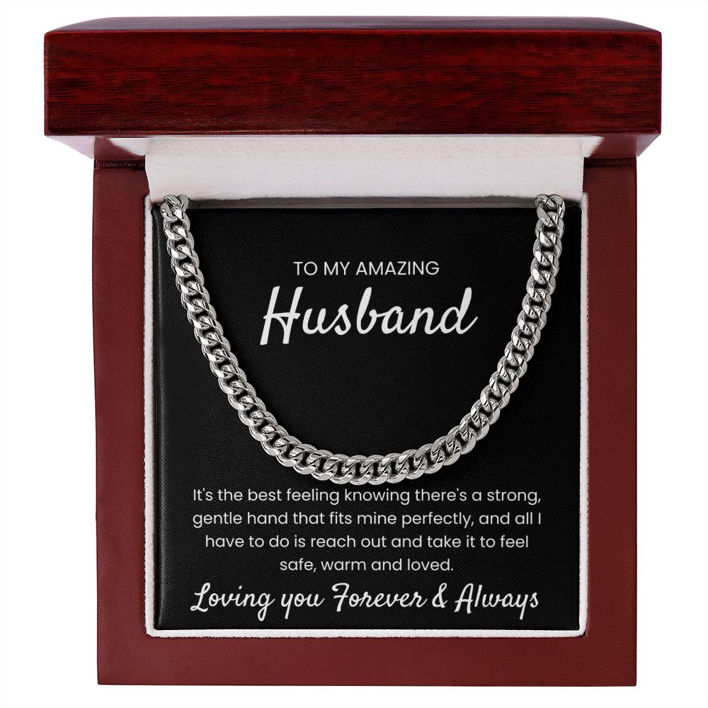 Safe, Warm and Loved - Length Adjustable Cuban Link Chain For Husband