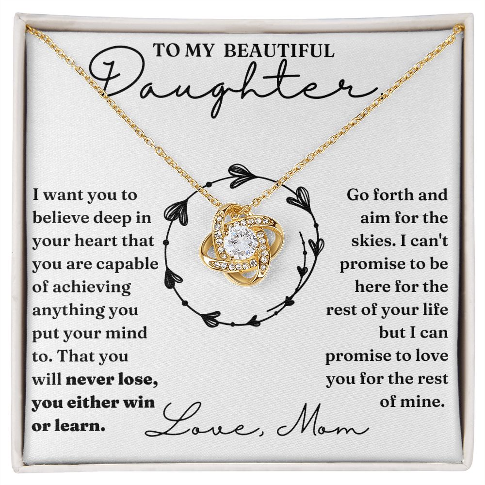 Deep In Your Heart - Love Knot Necklace For Daughter