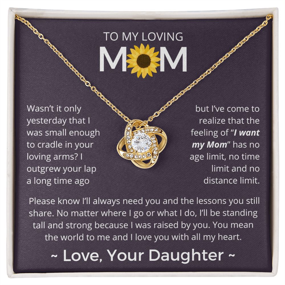You mean the world to me - Love Knot Necklace For Mom
