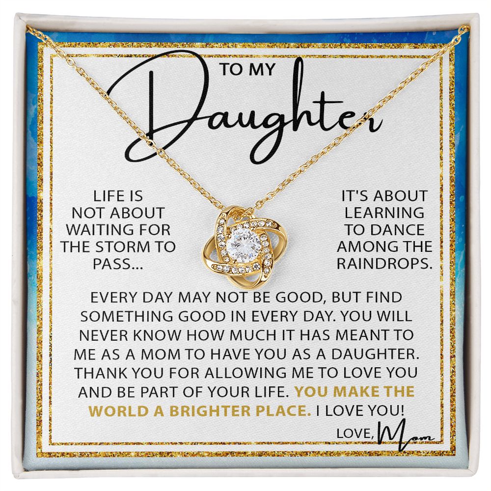 Dance In The Rain - Love Knot Necklace For Daughter