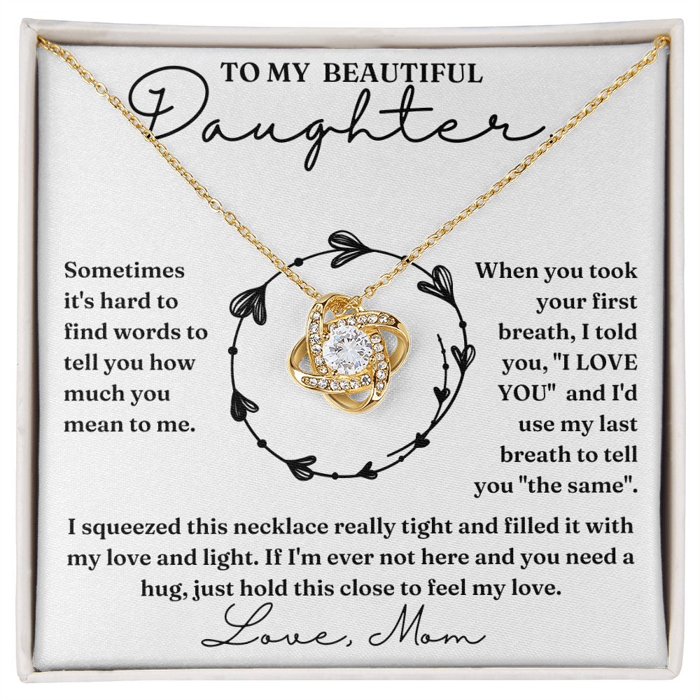 Your First Breath - Love Knot Necklace For Daughter