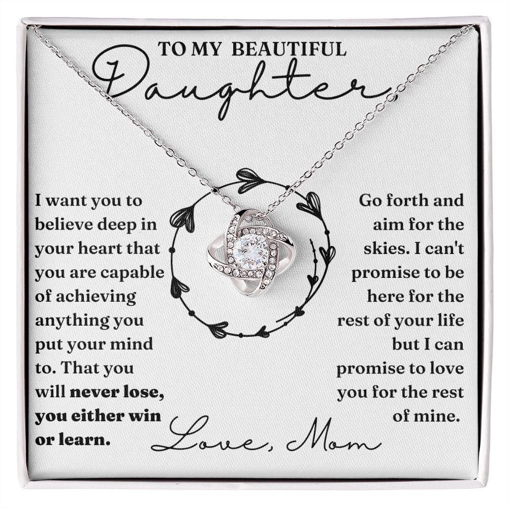 Deep In Your Heart - Love Knot Necklace For Daughter