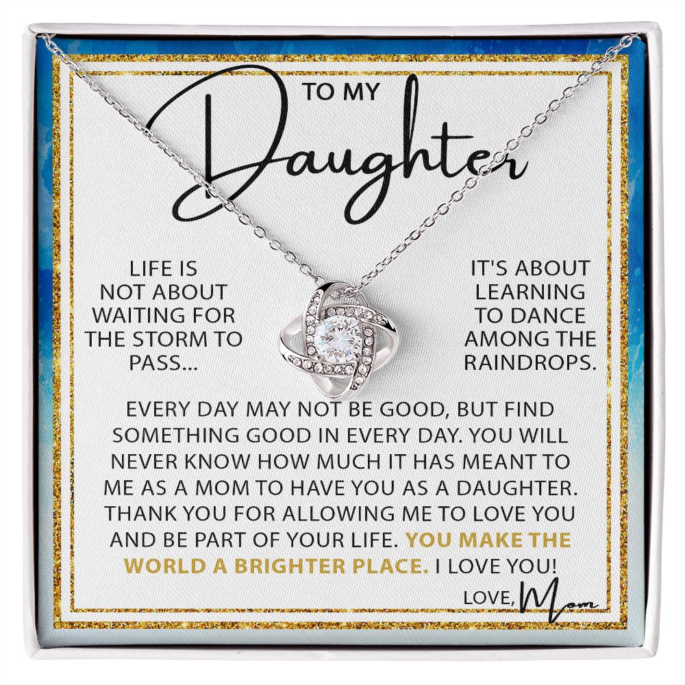 Dance In The Rain - Love Knot Necklace For Daughter