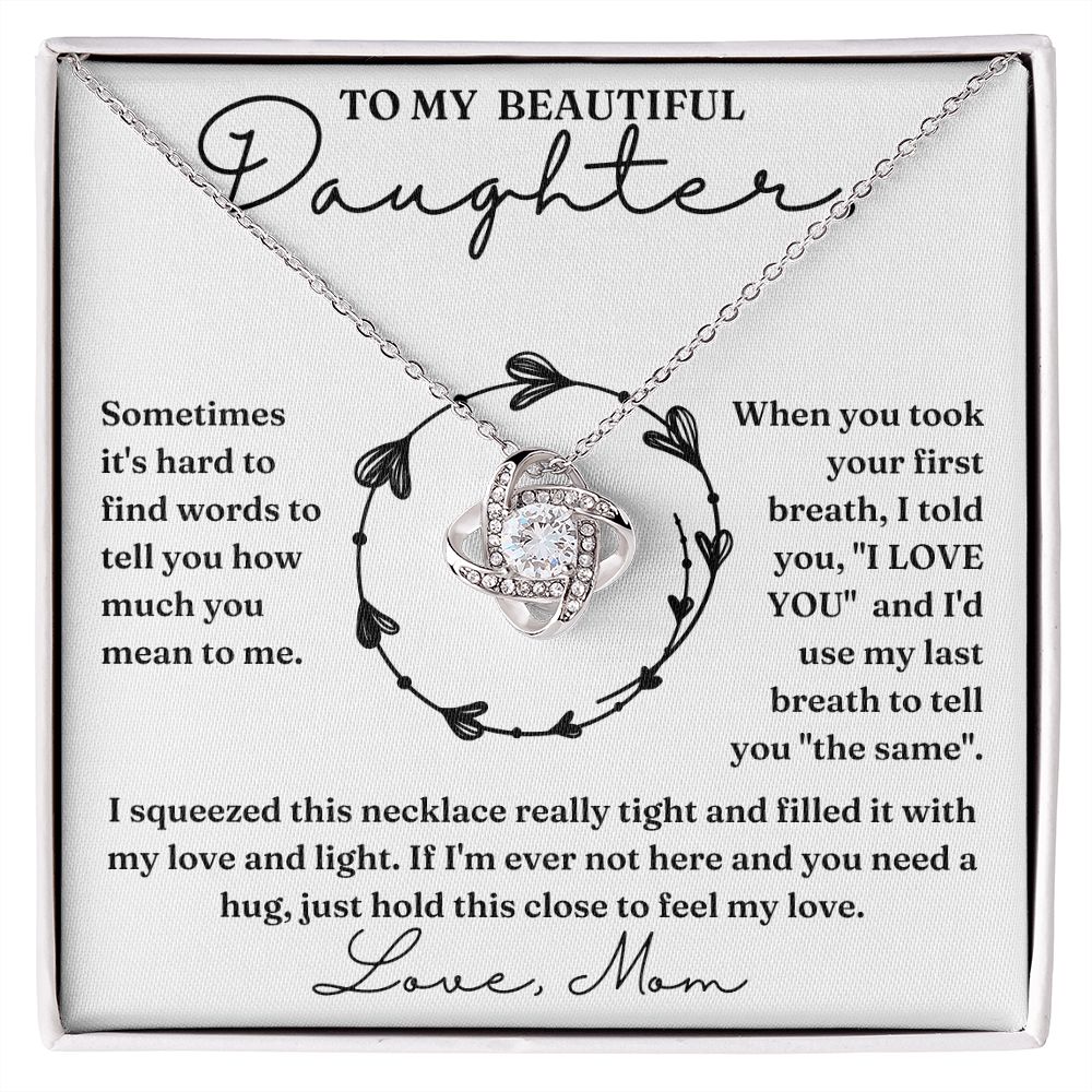 Your First Breath - Love Knot Necklace For Daughter