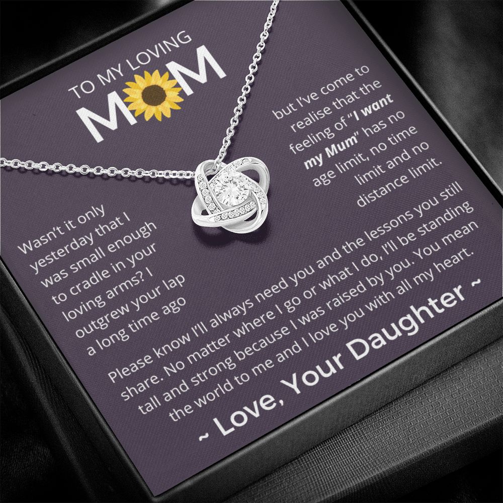 You Mean The World To Me - Love Knot Necklace For Mum