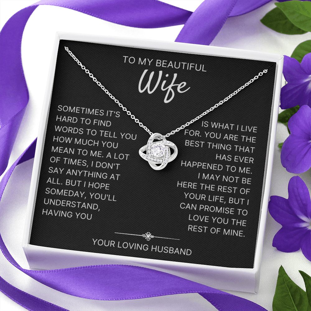 Having You Is What I Live For - Love Knot Necklace For Wife