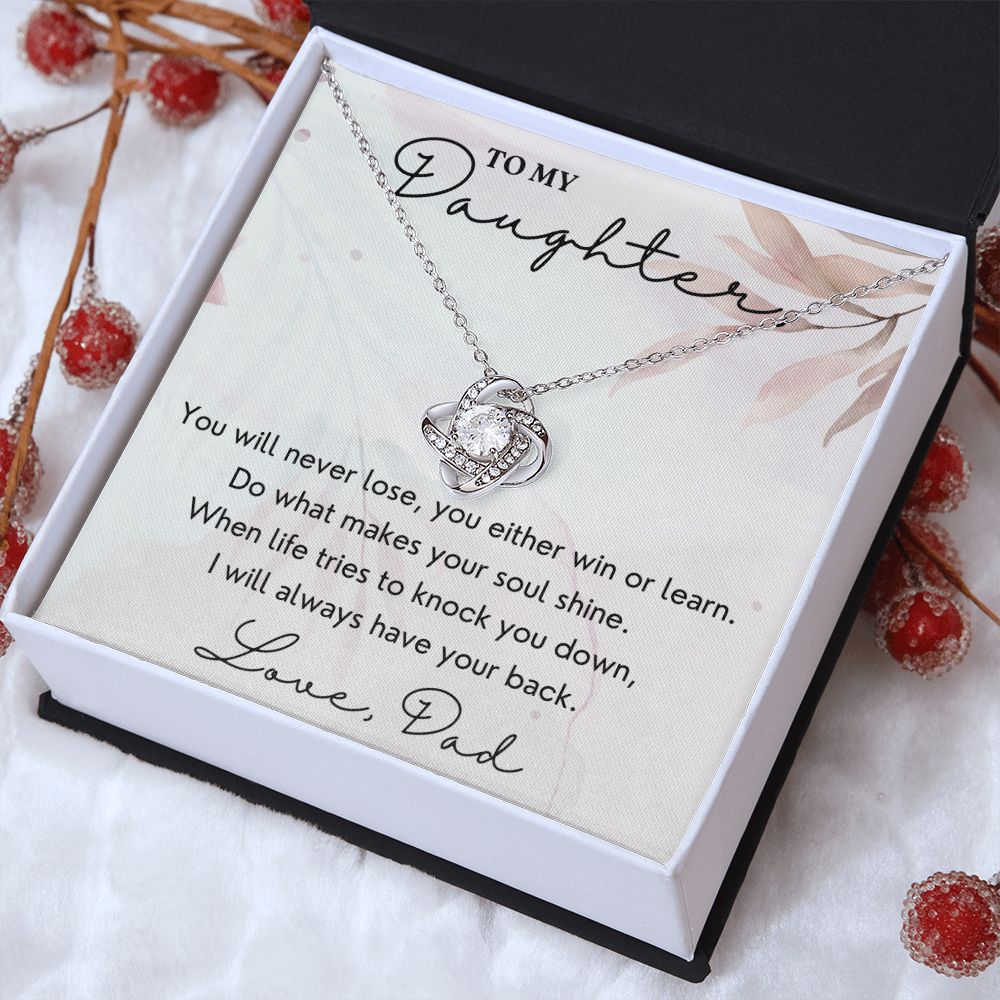 Always Have Your Back - Love Knot Necklace For Daughter