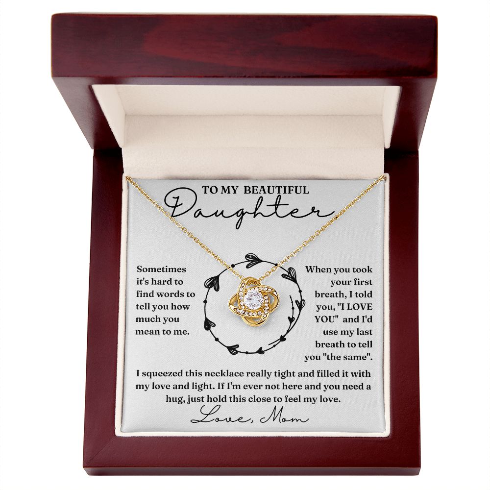 Your First Breath - Love Knot Necklace For Daughter