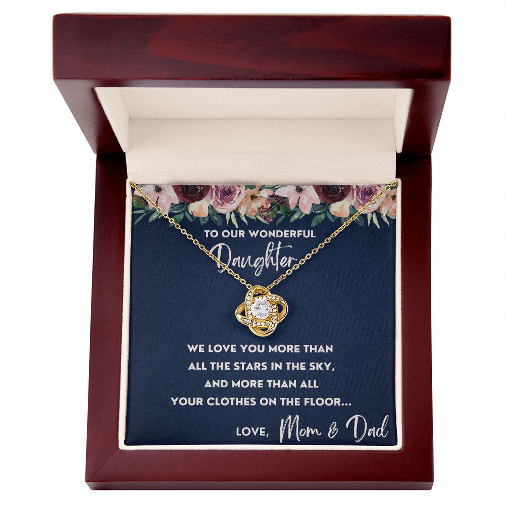 More Than All The Stars In The Sky - Love Knot Necklace For Daughter