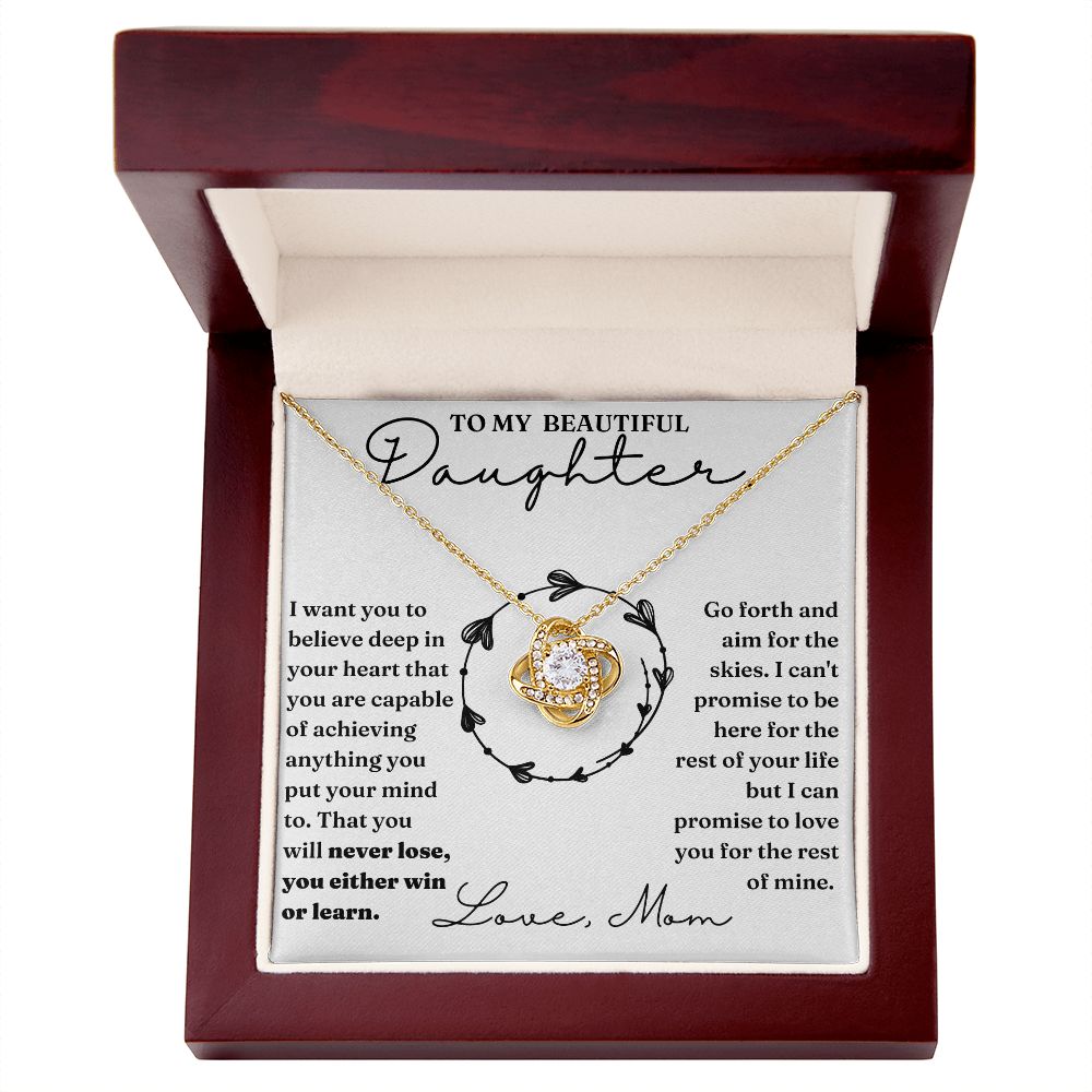 Deep In Your Heart - Love Knot Necklace For Daughter