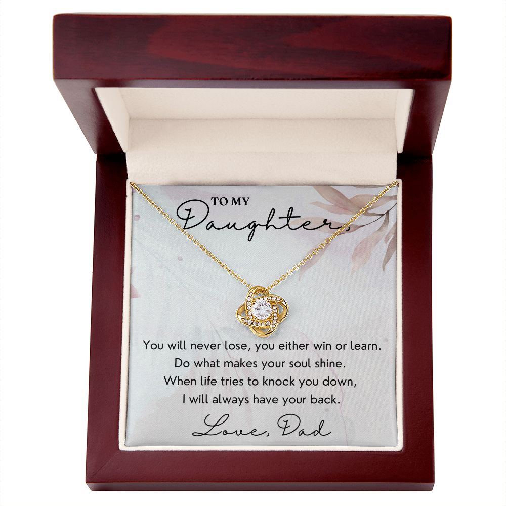 Always Have Your Back - Love Knot Necklace For Daughter