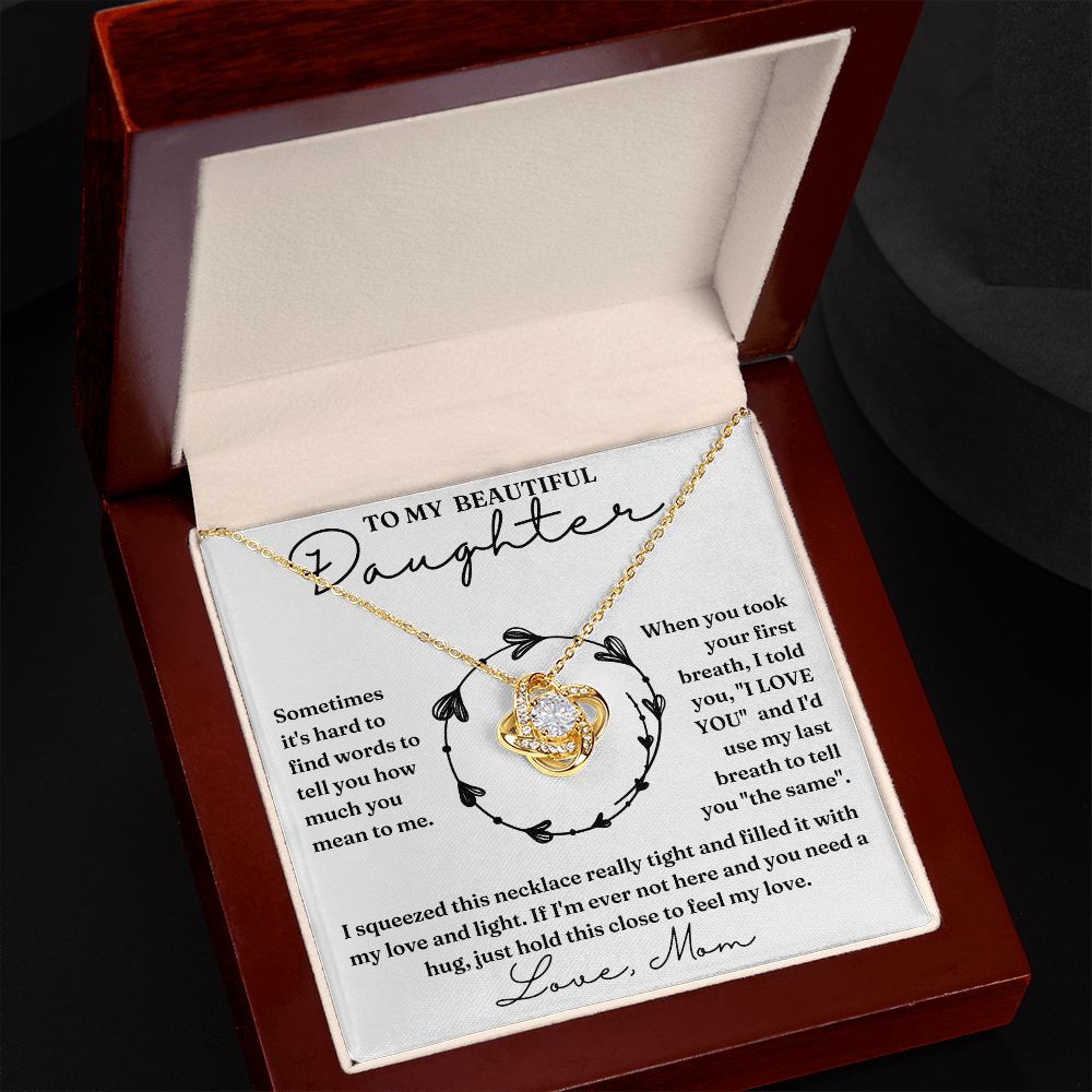 Your First Breath - Love Knot Necklace For Daughter