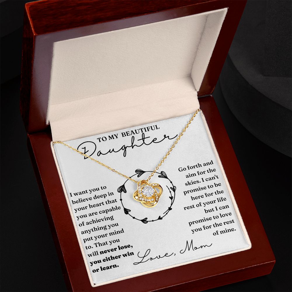 Deep In Your Heart - Love Knot Necklace For Daughter