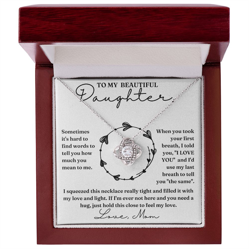 Your First Breath - Love Knot Necklace For Daughter