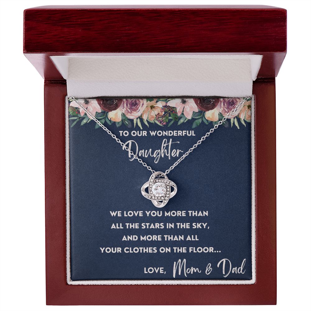 More Than All The Stars In The Sky - Love Knot Necklace For Daughter