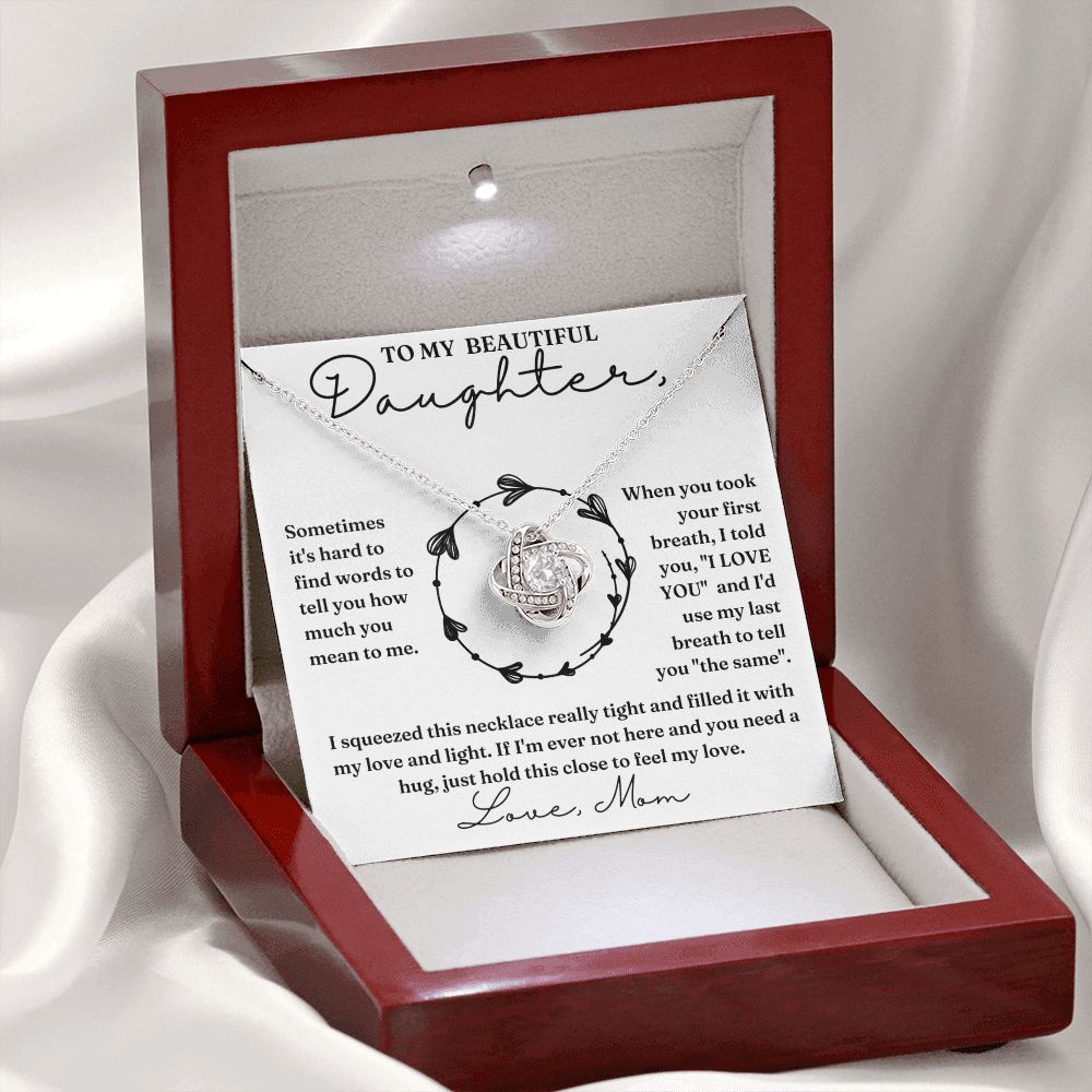 Your First Breath - Love Knot Necklace For Daughter
