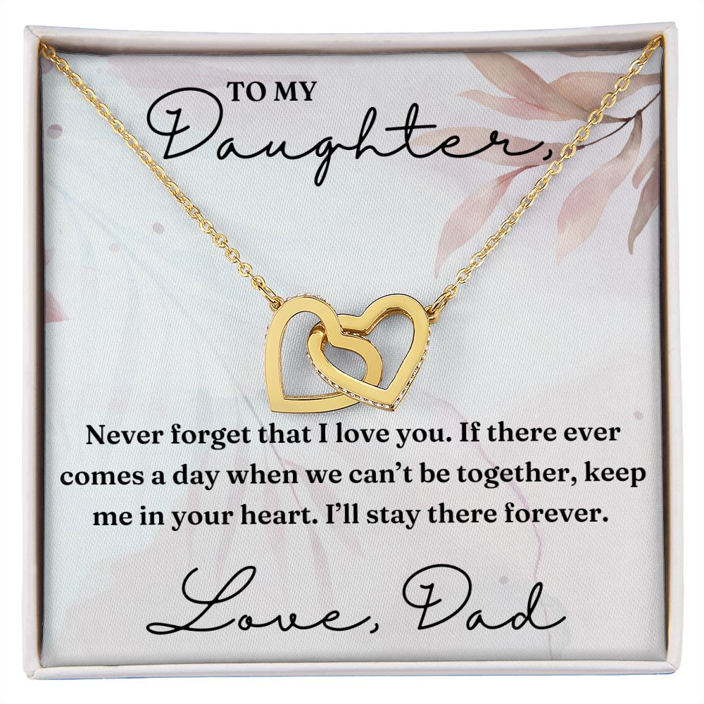 Keep Me In Your Heart - Interlocking Hearts Necklace For Daughter
