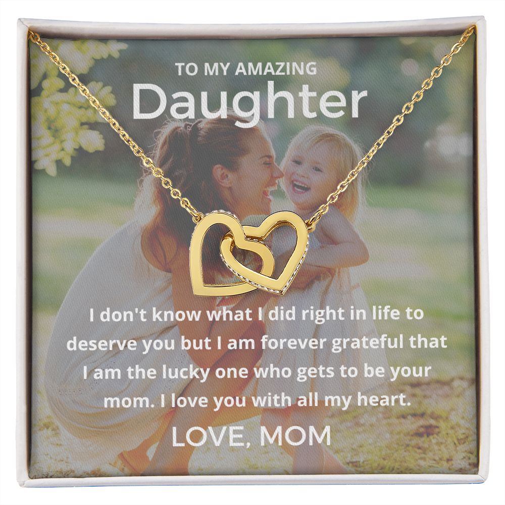 The Lucky One - Interlocking Hearts Necklace For Daughter