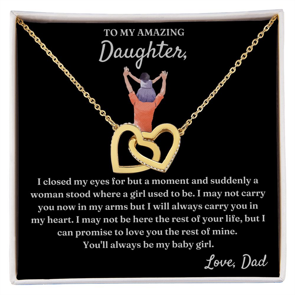 My Baby Girl - Interlocking Hearts Necklace For Daughter