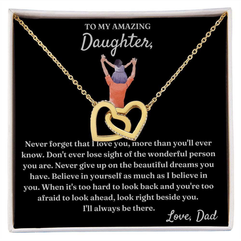 Wonderful Person You Are - Interlocking Hearts Necklace For Daughter