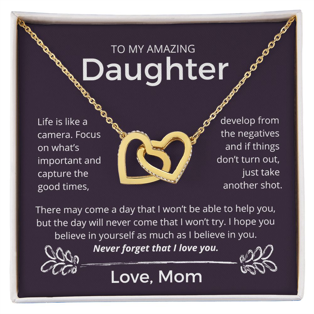Believe In Yourself - Interlocking Hearts Necklace For Daughter