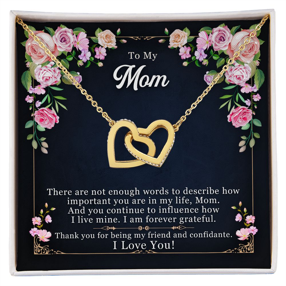 Message card necklace for Mom