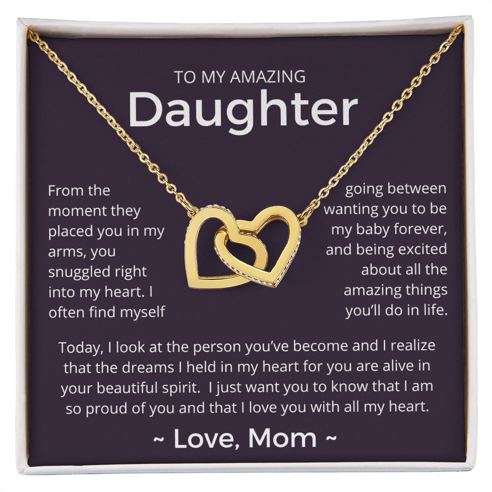 From The Moment - Interlocking Hearts Necklace For Daughter