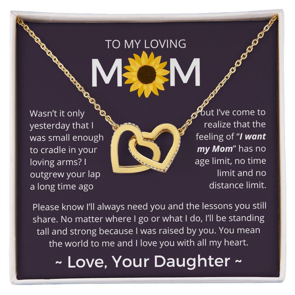 You Mean The World To Me - Interlocking Hearts Necklace For Mom