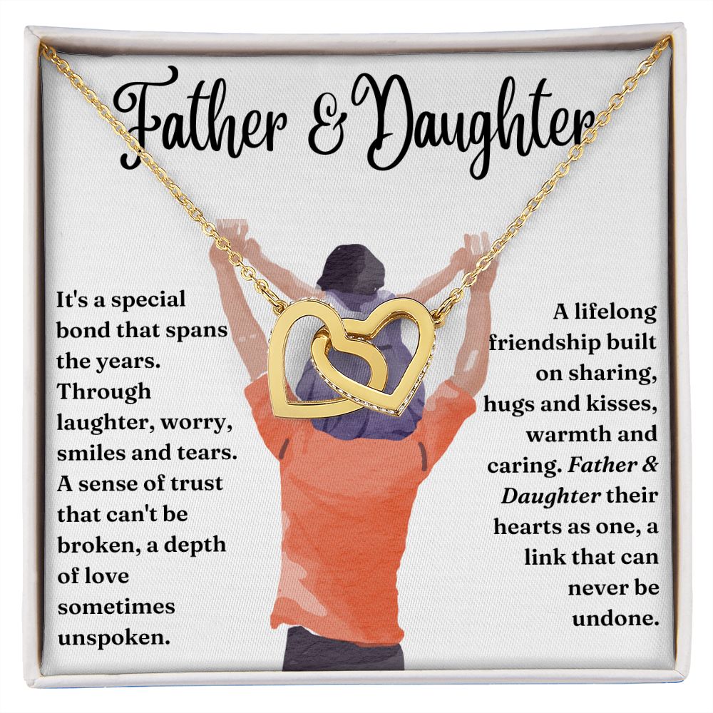 Special Bond That Spans The Years - Interlocking Hearts Necklace For Daughter