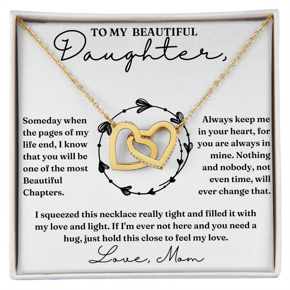 Pages Of My Life - Interlocking Hearts Necklace For Daughter