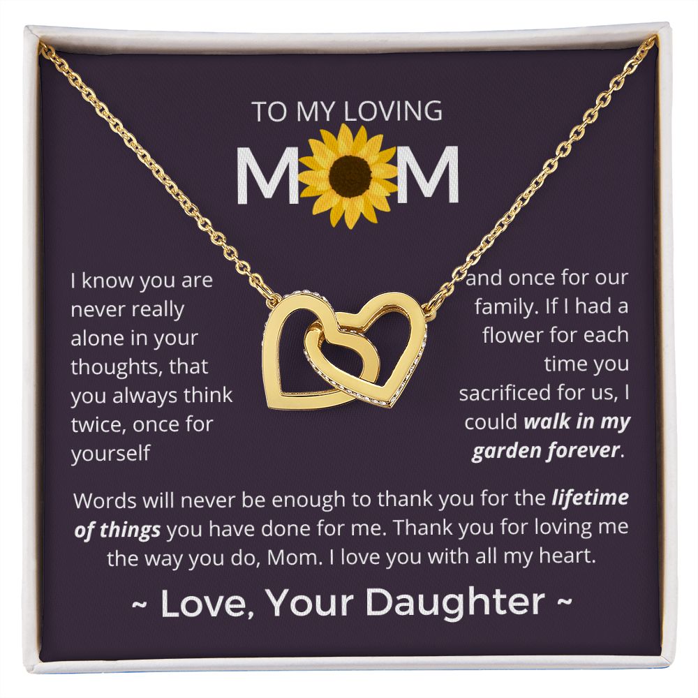If I Had A Flower - Interlocking Hearts Necklace For Mom